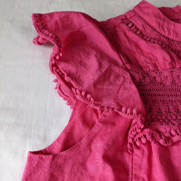 J. Crew Sleeveless Top Lace Chest Pink Small - Picture 2 of 10